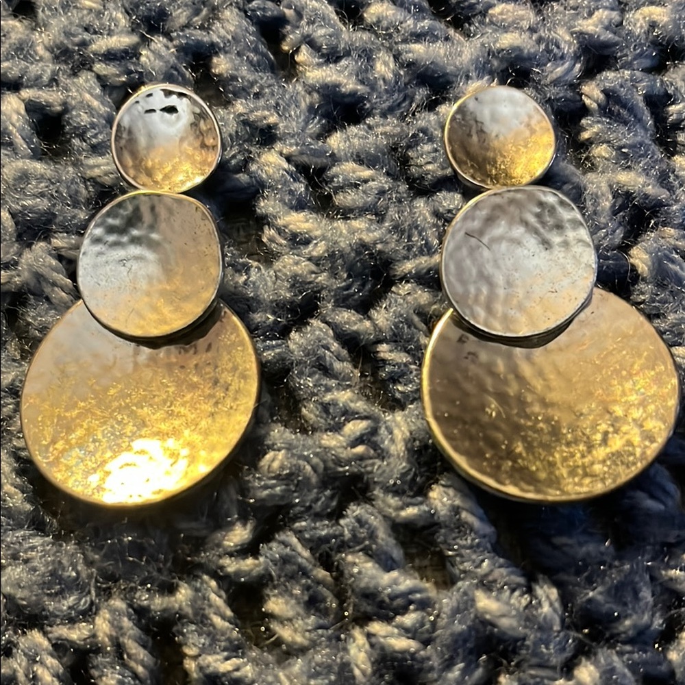 Silver Hammered Disc Earrings